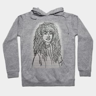 Curly Hair Sketch Hoodie